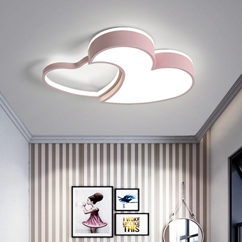 Pink ceiling Lights for Kids Bedroom Boys baby Girls room Heart shaped led  ceiling light modern home decor nursery ceiling lamp