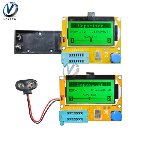 LCR-T4 Mega328 LCD Digital Screen Transistor Tester Diode Triode Capacitance LCR T4 Meter 12864 9V Battery Tester Meter ► Photo 1/6