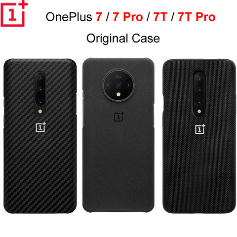 Original Official OnePlus 7 Pro 7T 7 7T Pro Protective Case Karbon Carbon Sandstone Nylon Bumper Silicon Case Back Cover Shell ► Photo 1/6