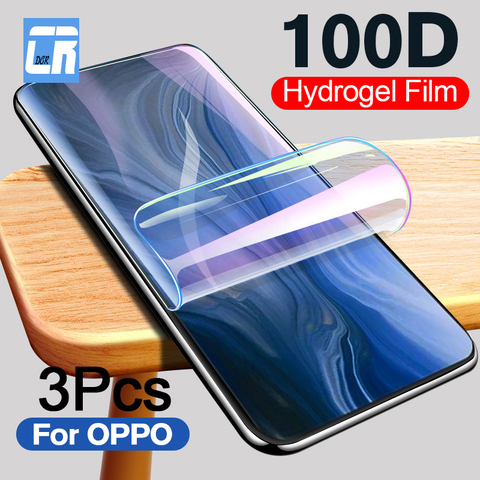 3Pcs 100D Screen Protector Hydrogel Film For OPPO Reno 2 A72 K3 K1 Full Cover Protective Film For OPPO Realme 3 5 Pro Not Glass ► Photo 1/6