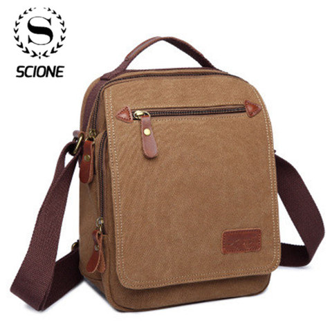 SCIONE High-quality Men Canvas Crossbody Bags 2022 Fashion Casual Business Shoulder Bag For Men Travel Bags ► Photo 1/6