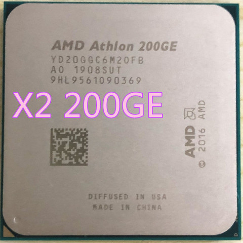 AMD Athlon 200GE X2 200GE 3.2GHz Dual-Core Quad-Thread CPU Processor YD200GC6M2OFB YD20GGC6M20FB  Socket AM4 ► Photo 1/2