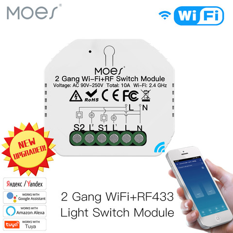 WiFi Smart Dimmer Switch Module Timer Diy Breaker 1/2 Gang – MOES