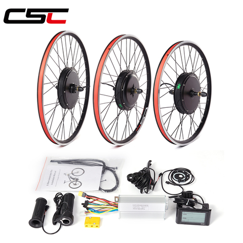 Front rear electric bicycle Conversion Kit 48V 1000W Wheel hub Motor bike Kit for 20 24 26 27.5 28 29 inch 700C e-bike wheel ► Photo 1/1