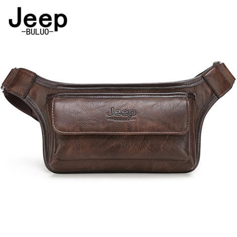 JEEPBULUO Men Waist Bag Pack Casual Functional Money Phone Belt Bag Male unisex  Sling Bag for Belt Leather Hip Bag Chest ► Photo 1/6