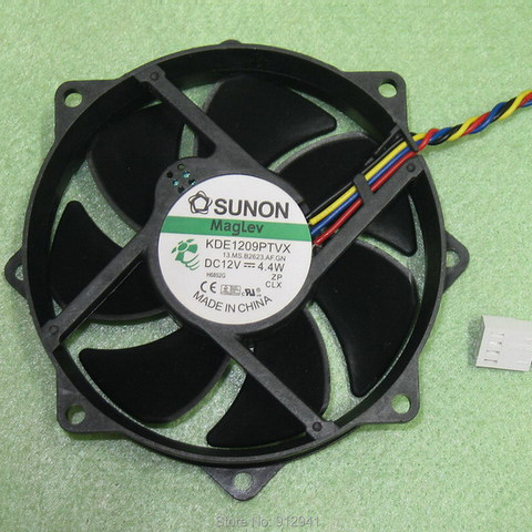 B21 SUNON KDE1209PTVX 9225 90mm / 80mm x 25mm Maglev PWM Round Cooler Cooling Fan 12V 4.4W 4Wire 4Pin Connector ► Photo 1/2