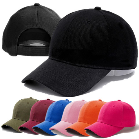 1 Pcs Unisex Cap Casual Plain Acrylic Baseball Cap Adjustable Snapback Hats For Women Men Hip Hop Cap Street Dad Hat Wholesale ► Photo 1/6