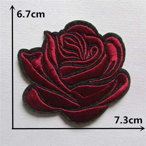 new arrive rose red rose hot melt adhesive applique embroidery patches DIY clothing accessory 1pcs sell free shipping ► Photo 1/1