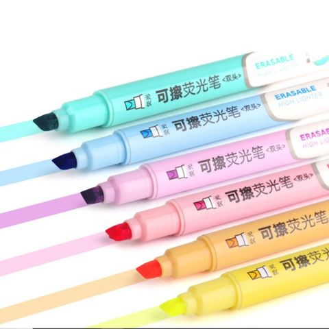 6Pcs/Set Double Head Fluorescent Highlighter Pen Markers Pastel