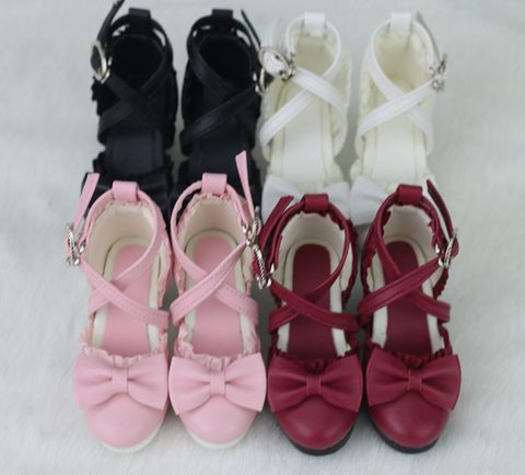 1/3 1/4  Woman Girl SD AOD DOD BJD MSD Dollfie Synthetic Leather Shoes Black Gery YG422 ► Photo 1/1