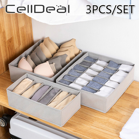 Underwear Drawer Organizers Divider, Bra Drawer Organizers, Lingerie Storage  Bins, Closet Organizers Boxes, Foldable Drawer Organizer Closet Storage Box  For Underwear Bra Socks (6 Grids) 