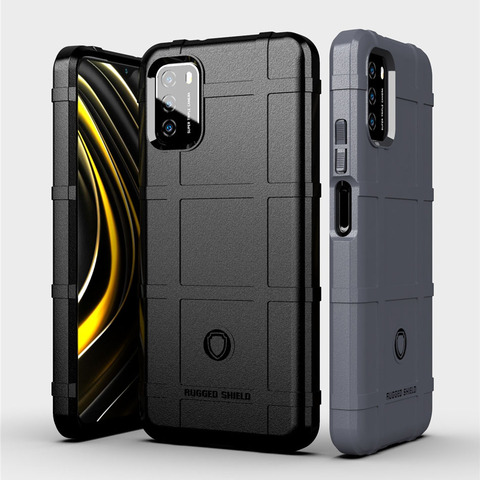 Rugged Shield Silicone Case For Xiaomi Poco M3 Military Heavy Duty Protection Hard Phone Cover For Poco M3 Case ► Photo 1/6