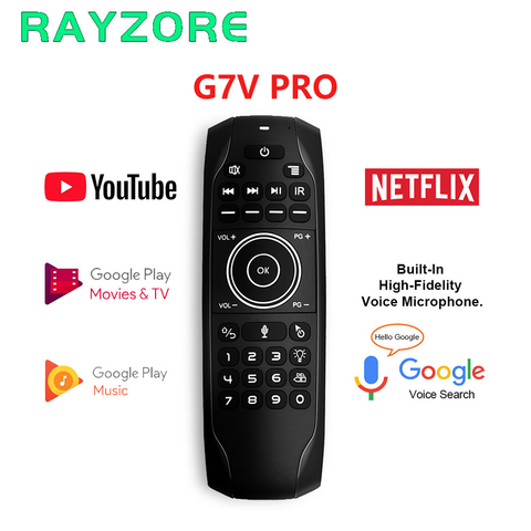 G7V Backlit Voice Russian Mini keyboard Gyroscope IR Learning 2.4G Wireless Remote G7V Pro Air Mouse  For Android TV BOX VS MX3 ► Photo 1/6