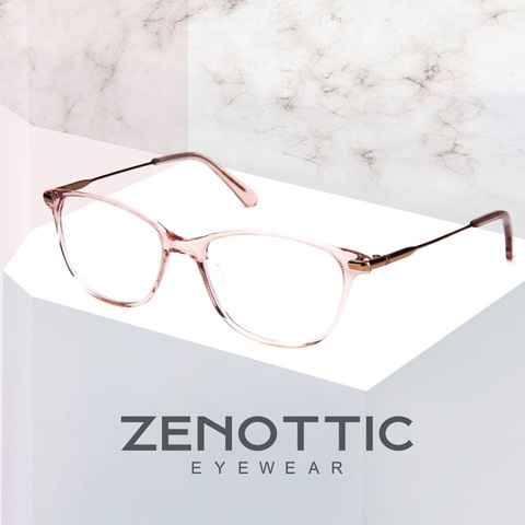ZENOTTIC Acetate Cat Eye Glasses Frames for Women Transparent Clear Lens Optical Myopia Spectacles Prescription Eyeglasses Frame ► Photo 1/6