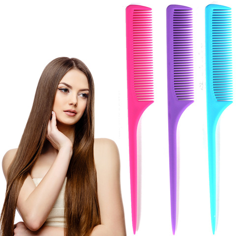 Blue Zoo Hairdressing ABS Tail Comb Pick Comb Hair up-Do Anti-Static Comb Fluorescence Color 3-Color Gift for Father ► Photo 1/5