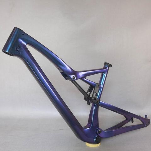 new Full Suspension chameleon color ALL  Mountain Bike Frame carbon fiber MTB frame FM10  accept custom painting Enduro frame ► Photo 1/6