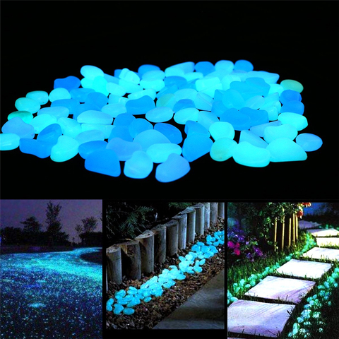 100Pcs Glowing Garden Glowing Stone Glowing in Dark Pebble Garden Path Aquarium Landscape Decorative Stone ► Photo 1/6