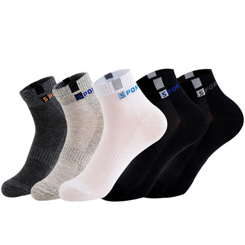 5 Pairs /Lot Men's Cotton Socks Black Business Men Socks Breathable Summer Winter Male Socks Ankle Socks Men Plus Size EU38-45 ► Photo 1/6