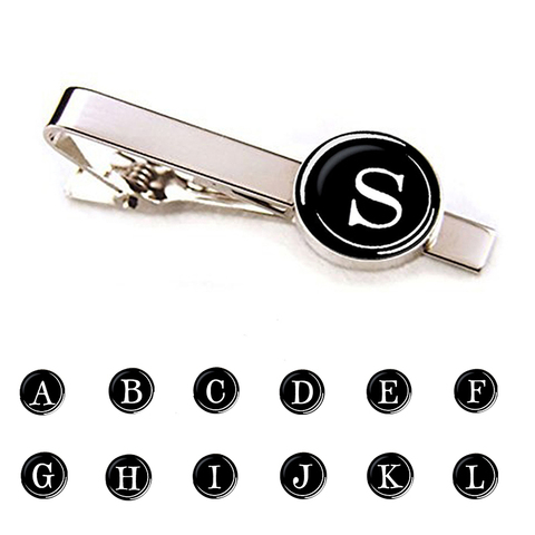 Men Fashion 26 Alphabet Letters Tie Clips Personality Name Letters Jewelry Men Necktie Clip Pin Suit Accessories ► Photo 1/6