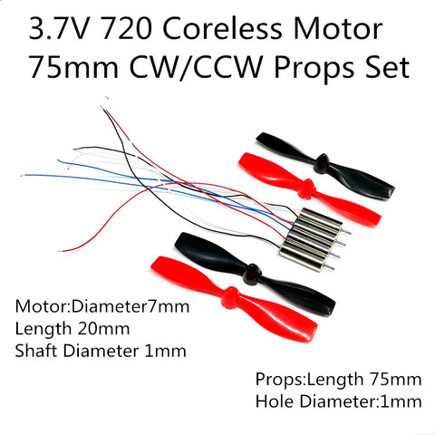 Coreless Motor 7*20 720mm High Speed 3.7V 7.5cm Props Propellers CW CCW DC Engine DIY R/C Drone Spare Parts Access Quadcopter ► Photo 1/6