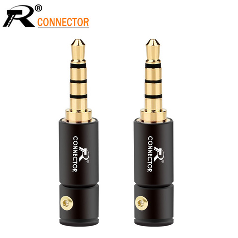 10PCS Gold-plated Jack 3.5 Audio Plug 4 Pole Earphone Connector with Aluminum tube&Screw locks welding free  packing ► Photo 1/6