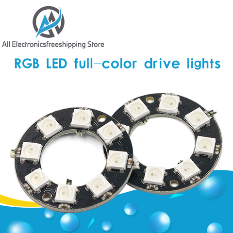 RGB LED Ring 1Bit 8Bit 12Bit 16Bit 24Bit WS2812 5050 RGB LED + Integrated Drivers Built-in full-color actuate lights Round ► Photo 1/6