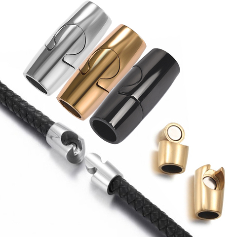 Stainless Steel Magnetic Clasps Leather Magnet End Cap Clasp Buckle Connector For Diy Charm Bracelets Jewelry Making Accessories ► Photo 1/6