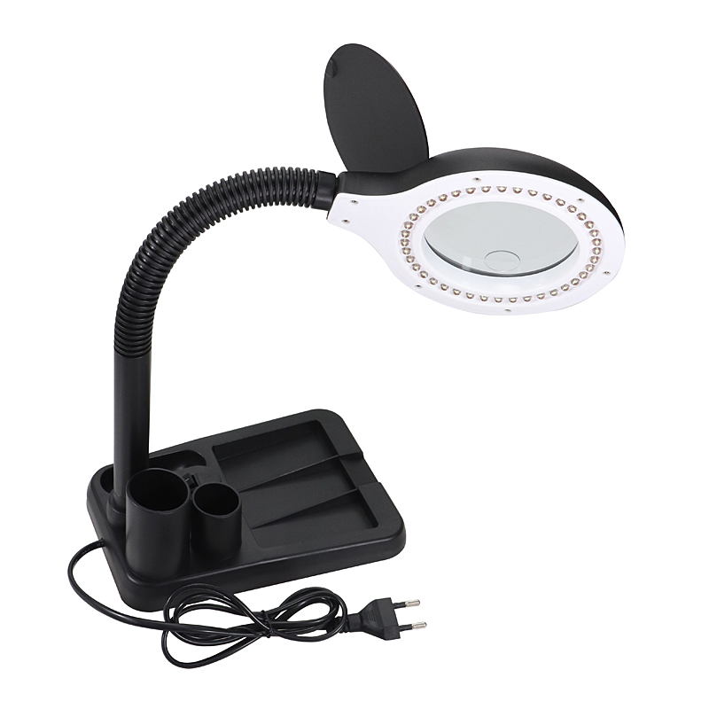 40 LED Desk Lamp Magnifying Magnifier Glass With Light Stand Clamp Repair Read