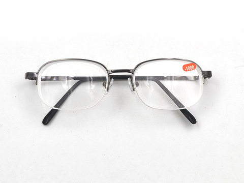 High Diopters Metal Half-Frame Unisex Nearsighted Myopia Reading Glasses Half Rim Alloy Nearsighted Sight Gafas -6.0 to-10 A1 ► Photo 1/6