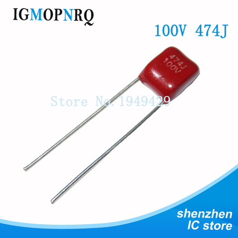 New 10PCS/Lot CBB capacitor 474 100V 474J 0.47UF 470NF P5 100V474J Metallized Polypropylene Film Capacitor pitch 5mm ► Photo 1/2