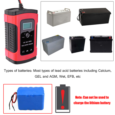 12V 6A LCD Smart Fast Car Battery Charger for Auto Motorcycle Lead-Acid AGM GEL Batteries Intelligent Charging 12 V Volt 6 A ► Photo 1/6