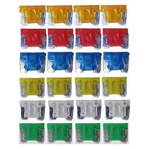 24pcs 5A 10A 15A 20A 25A 30A Car Fuse Assorted Micro Mini Blade Fuses Fit For Auto Car Van Truck SUV Fuse Kit ► Photo 1/6