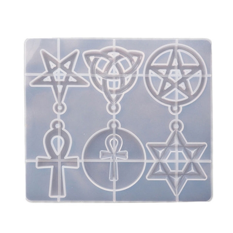 Magic Hexagram Spiritual Amulet Pendant Resin Casting Mold Celtics Pentagrams Pentacle Star Mold Jewelry Making Tools ► Photo 1/6