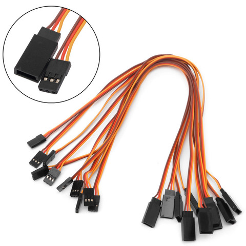 10Pcs 150 / 200 / 300 / 500mm Servo Extension Lead Wire Cable For RC Futaba JR Male to Female ► Photo 1/6