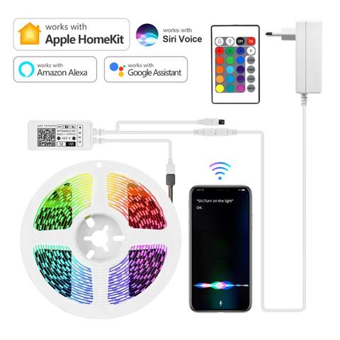 Homekit RGB LED Strip lights WiFi Siri Voice Smart Control Neon Tape Room lamp Decoration Work With Alexa/Google/Apple Home kit ► Photo 1/1