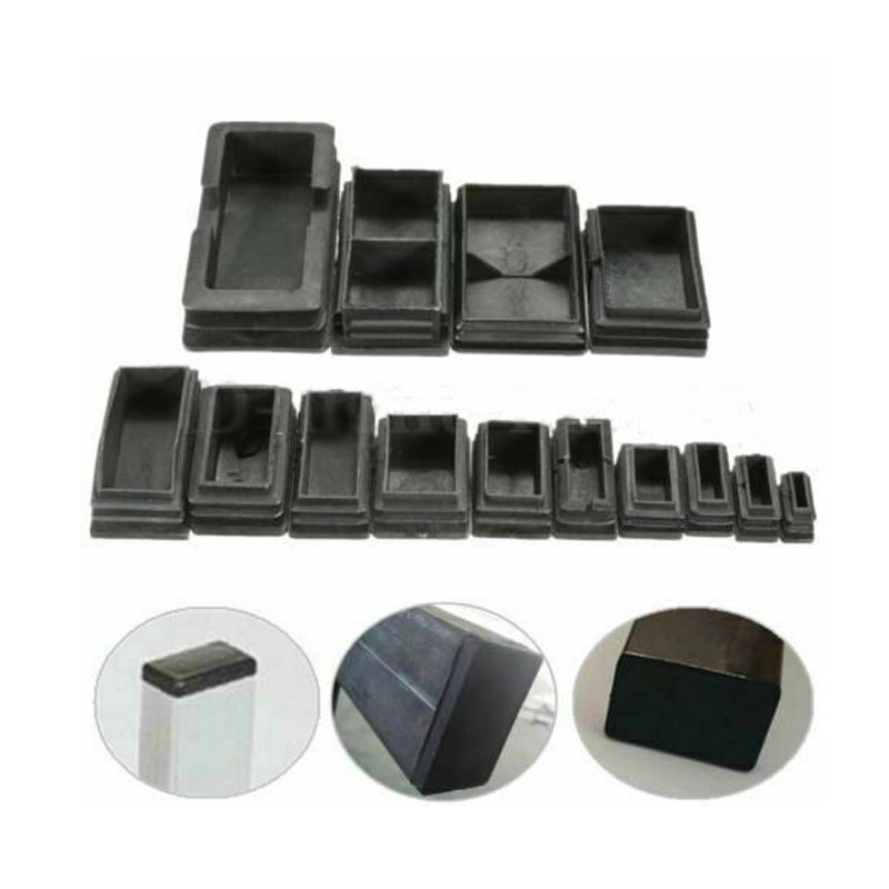 Rectangle,Square Plastic Blanking End Cap Pipe Tube Insert Plug Bung White,Black 