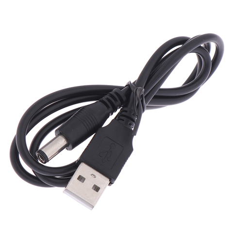 80cm 5V USB Charger power Cable to DC 5.5 mm plug  jack USB Power Cable For MP3/MP4 Player Black Color ► Photo 1/6