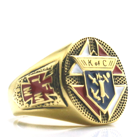 Unisex 316L Stainless Steel Knights of Columbus Christianity Catholicism Newest K of C Cross Ring ► Photo 1/4