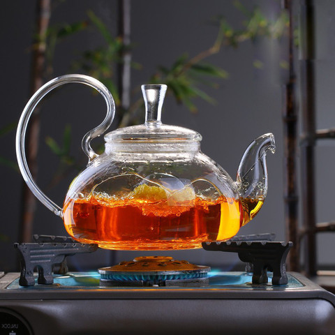 High Borosilicate Heat-resistant Glass Teapot Chinese Glass Teapots Household High Handle Transparent Flower Coffee Glass TeaPot ► Photo 1/6