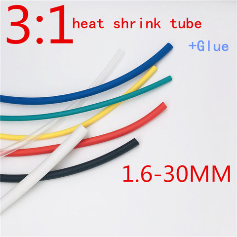 1meter 3:1 Heat Shrink Tube with Glue Dual Wall Tubing Diameter 1.6mm-30mm Adhesive Lined Sleeve Wrap cable sleeve ► Photo 1/6