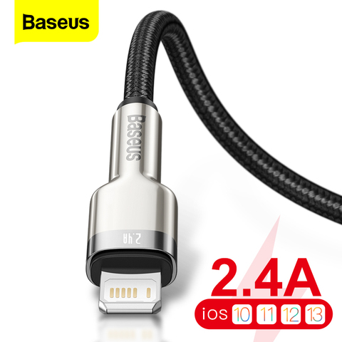 Baseus USB Cable for iPhone 11 12 Pro Xs Max Mini X Xr 2.4A Fast Charging Mobile Phone Data Cable For iPhone 8 7Plus 6 Wire Cord ► Photo 1/6