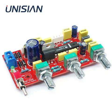 UNISIAN LM1036 OP-AMP HIFI Preamplifier tone board  With treble bass volume adjustment EQ Control Preamp for home power Amplifer ► Photo 1/6
