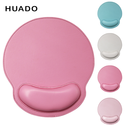 Plain Mouse Pad with Wrist Rest Leather Soft Ergonomic Anti Slip Locked Edge Comfort Hand Pad for Girls ► Photo 1/6