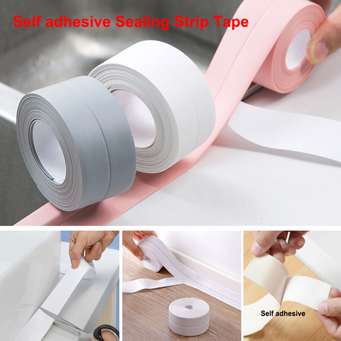 3.2Meter Self-Adhesive Sealing Strip Bathroom Shower Sink Bath Caulk Tape White PVC Adhesive Waterproof Wall Sticker for Kitchen ► Photo 1/6