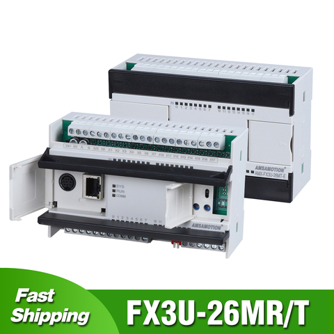 AMSAMOTION PLC Replace Mitsubishi PLC FX3U-26MR/T FX3U-48MR Analog Controller Board With Ethernet Port Programmable Controller ► Photo 1/6