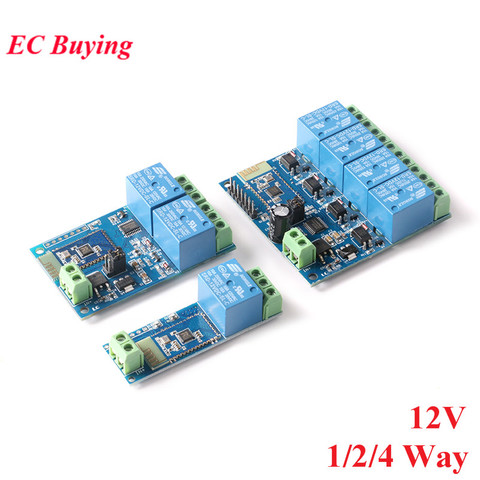 Bluetooth Relay Module 1 2 4 Way Channel DC 12V Internet Smart Remote Control Mobile Phone Switch Wireless Relay Module ► Photo 1/6