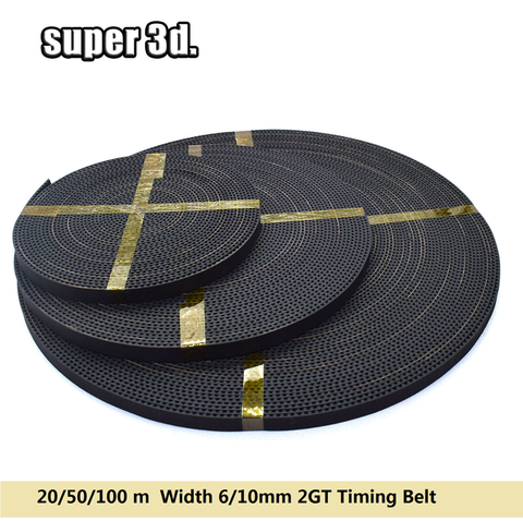 GT2/2GT open Synchronous Timing Belt Width 6/10mm for 3D Printer RepRap Transmission Rubber Belts cnc 20/50/100 Meter ► Photo 1/6