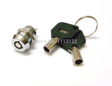 Mini Tubular Key Switch Lock key number 102 Switch Lock ON/OFF with Two Terminals 2/1 key pulls 1 pc ► Photo 1/4