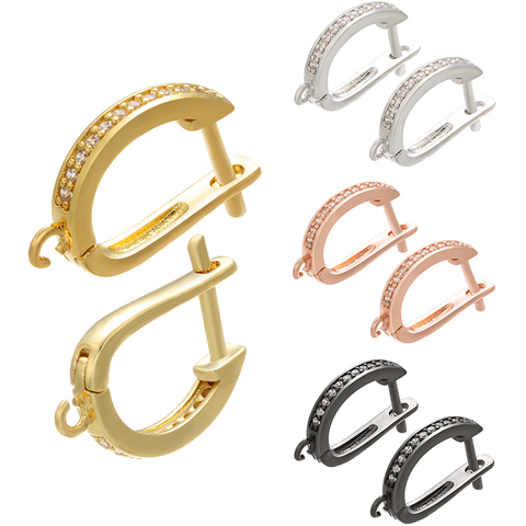 ZHUKOU 13x19mm High quality Brass Earring Hooks Accessories For Women DIY Handmade Earrings Making Jewelry Making model:VE92 ► Photo 1/6