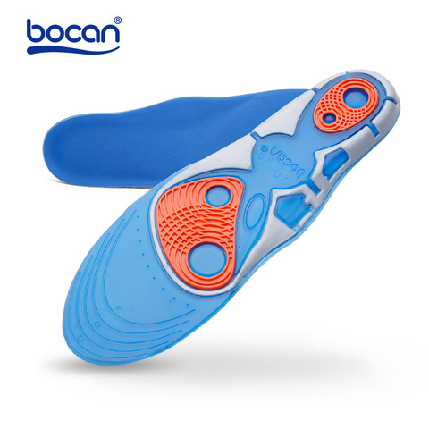 Bocan Silicon Gel Insoles High Quality Foot Care for Plantar Fasciitis Heel Spur Running Sport Insoles Shock Absorption Pads ► Photo 1/6